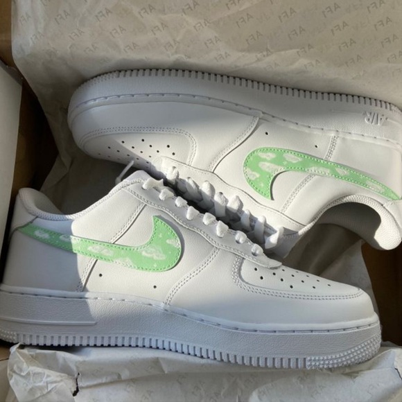 Mint Green Cloud Air Force Shoes